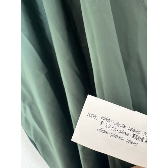 NWT Zara Green Satin Slip Midi Dress Sz Large Short Sleeve Cocktail Quiet Luxury - Picture 6 of 14